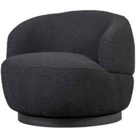 800037-Z | Woolly draaifauteuil - bouclé antraciet | BePureHome