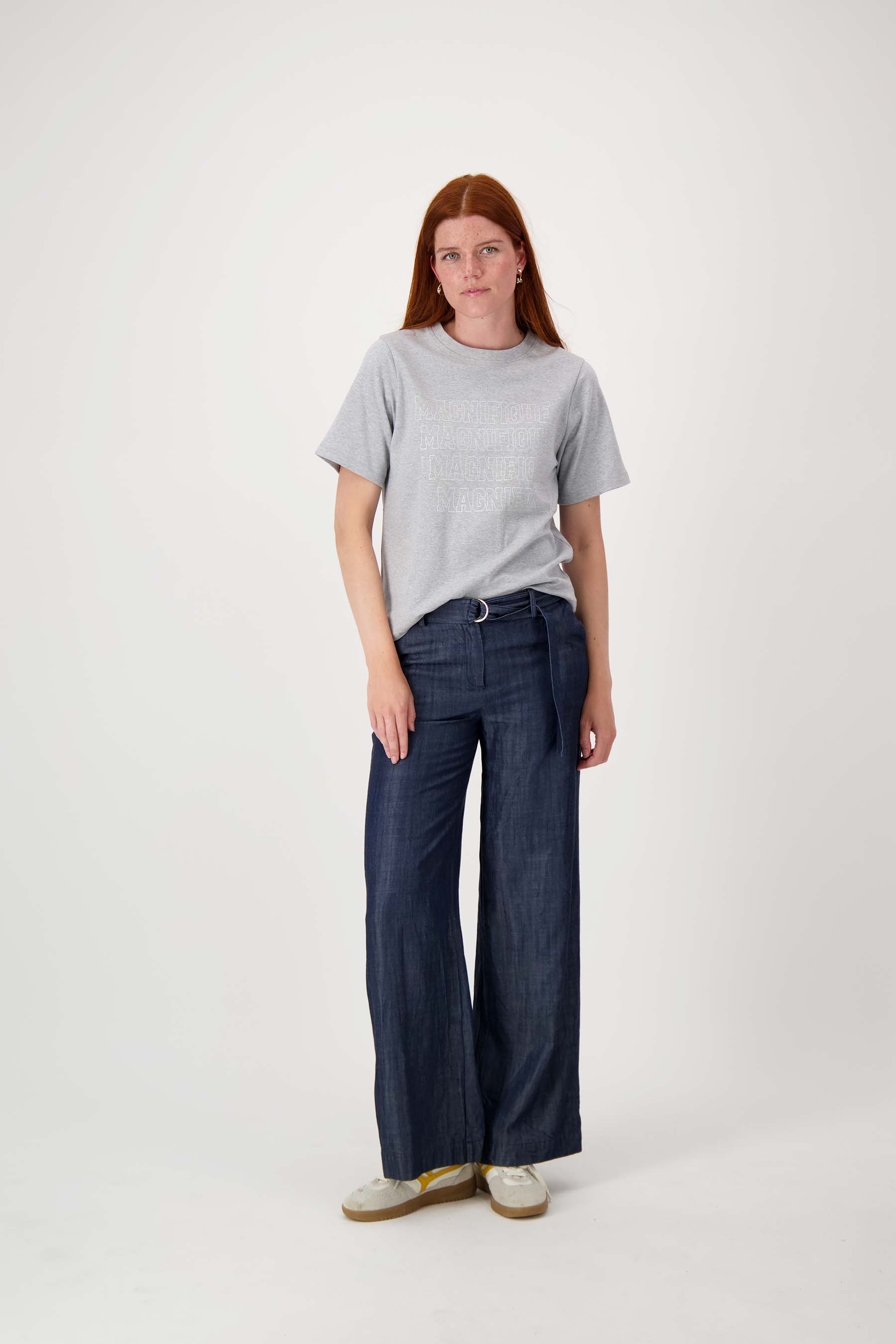 T-shirt met magnifique print - middengrijs | Zusss