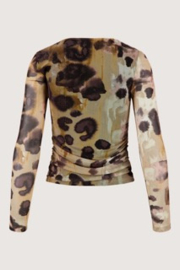  Meshtop met vlekkenprint - choco/sand/light pink | Zusss