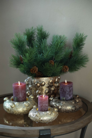 722569 | Giulia round candleholder low L - gold | PTMD