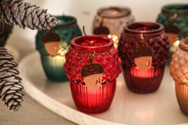 735559 | Amith glass acorn tealight - beige | PTMD