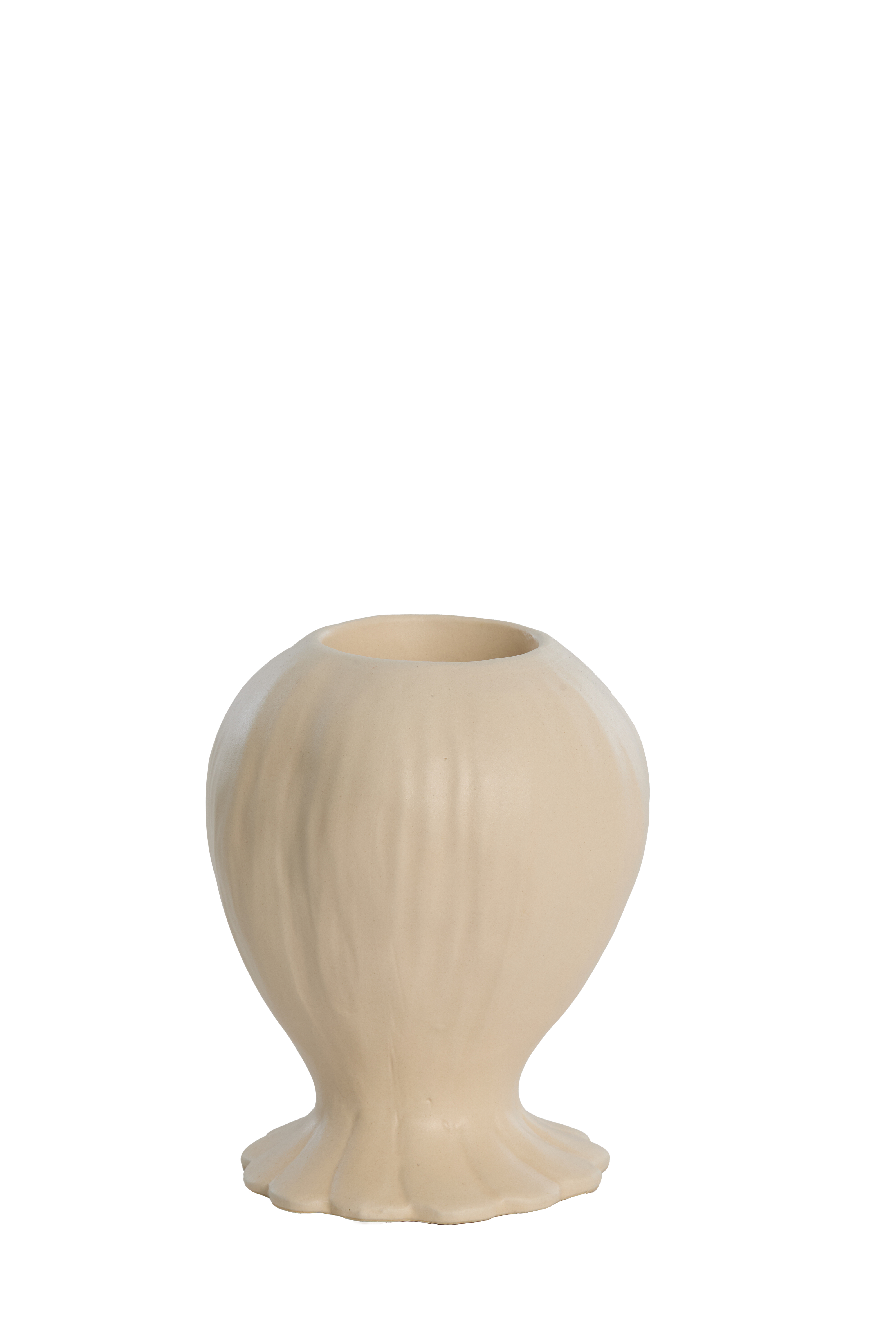 6077243 | Kaarsenhouder Ø16x19,5 cm REWA - keramiek crème | Light & Living
