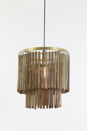 2950464 | Hanglamp Ø45x43 cm GULARO hout donker bruin | Light & Living