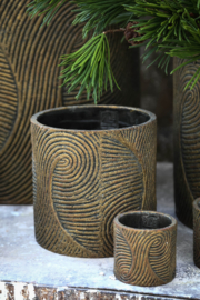 722916 | Erich pot swirl pattern S - black/gold | PTMD