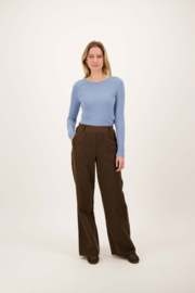 Krijtstreep broek - donkerbruin | Zusss