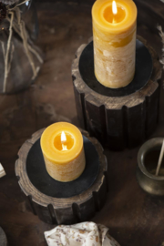 4175-03 | Rustic candle - mustard Ø:7 H:7.5 | Ib Laursen