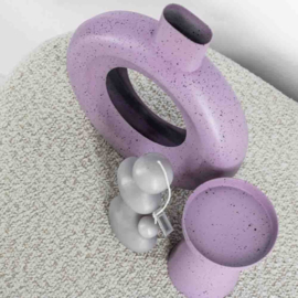 HB7603 | Metalen kaarsenstandaard laag - lila dots | HomeBound by KY