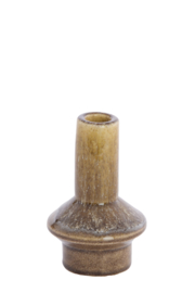 6079460 | Kandelaar Ø10x15,5 cm BURANO - okergeel/olijfgroen | Light & Living