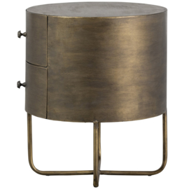 801189-B | Glossy rond kastje - metaal antique brass | BePureHome
