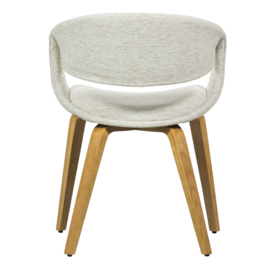 377505-NN | Yossi eetkamerstoel - naturel met houten poot naturel | WOOOD