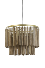 2950564 | Hanglamp Ø60x43 cm GULARO hout donker bruin | Light & Living