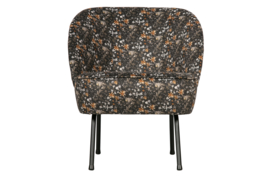 800748-A | Vogue fauteuil - fluweel aquarel flower zwart | BePureHome