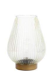 1880776 | Tafellamp LED Ø21x28 cm TAJERA - glas lichtgroen+goud | Light & Living