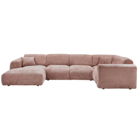 375075-T | Cloud hoekbank rechts - geweven chenille taupe/roze | WOOOD