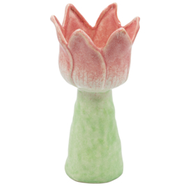 AS9864 | Aardewerk vaas tulp hoog - roze | HomeBound by Kolony