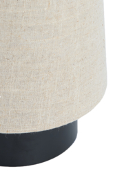 1891412 | Tafellamp Ø19x52,5 cm HOWIE - mat zwart+naturel | Light & Living