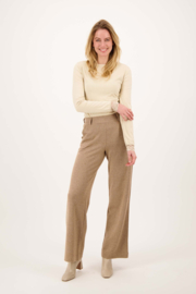 Boothals top met kant - grey oyster | Zusss