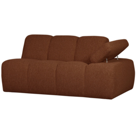 377454/5-RM | Mojo 1,5-zits element met arm (links of rechts) - bouclé roestbruin melange | WOOOD