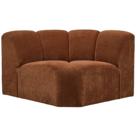 377458-R | Mojo hoekelement - ribstof roestbruin | WOOOD