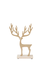 7624182 | Ornament 20x6x29 cm DEER - shiny sand | Light & Living - Wordt verwacht!