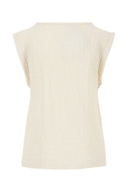 Mouwloze top van crinkle stof - off white | Zusss
