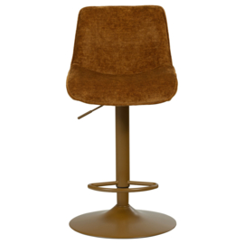 377486-K | Marten in hoogte verstelbare barstoel - chenille karamelbruin | WOOOD