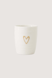 Espressomok lijn hartje - wit/goud | Zusss