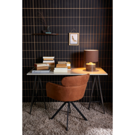 374080-O | Fenne draaibare eetkamerstoel - lederlook cognac | WOOOD Exclusive