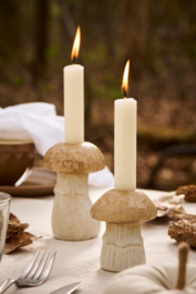 92269-14 | Candle holder mushroom - cream/brown | Ib Laursen