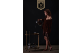 800691-B | Push trolley - metaal antique brass | BePureHome