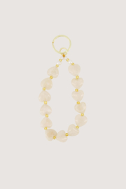 Sleutelhanger met hartjes en parels - Grey oyster | Zusss 