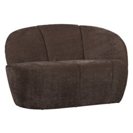 377518-B | Mojo 2-zits bankje (links of rechts) - ribstof bruin | WOOOD