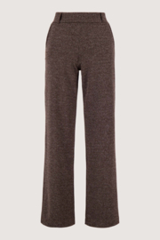 Tweed broek met naad - chocolade bruin | Zusss 