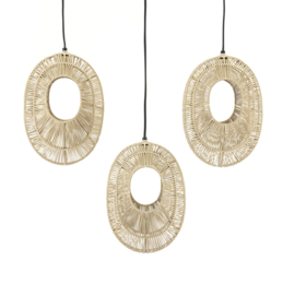 221771 | Pendant lamp Ovo cluster rectangular - natural | By-Boo