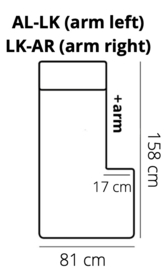Longchair klein (LK) - Kreta 81x158 cm | Het Anker