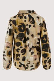  Nep overslag blouse met print - choco/sand/light pink | Zusss
