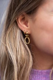 Ovale oorbellen met structuur - goud | My Jewellery