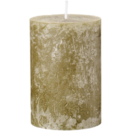 78023-29 | Rustic candle - olive green Ø:6.8 H:10 | Ib Laursen
