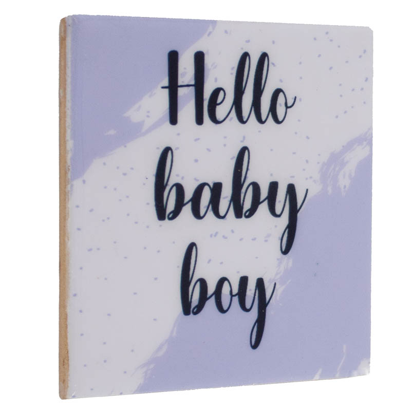 TE2898 | Tegeltje hello baby boy | HomeBound by KY