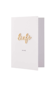 Wenskaart met magneet liefs - wit/goud | Zusss
