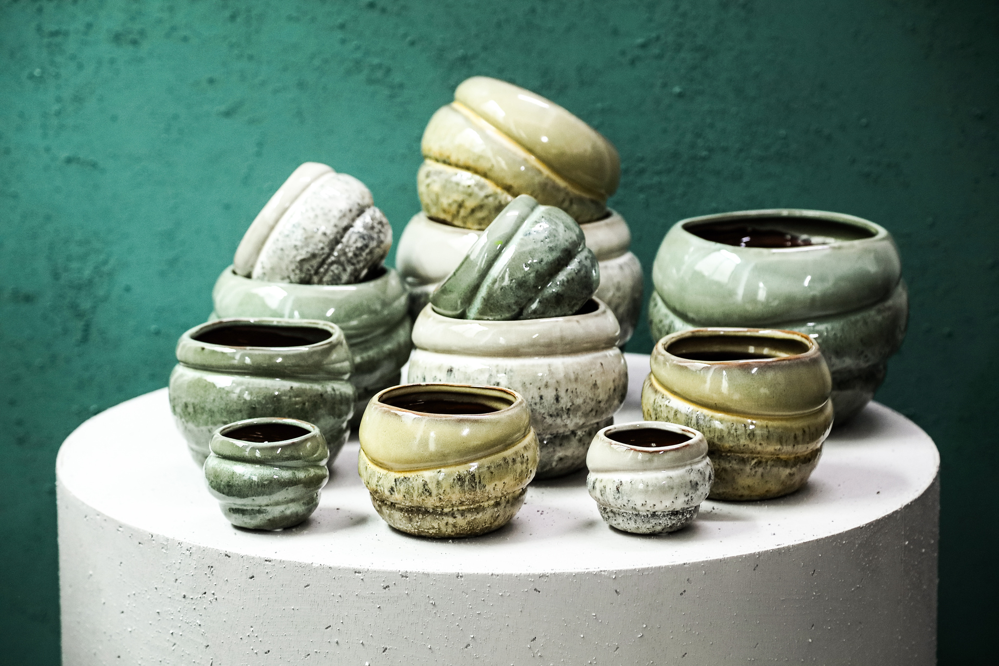 725429 | Jordanna pot with layers S - yellow | PTMD 