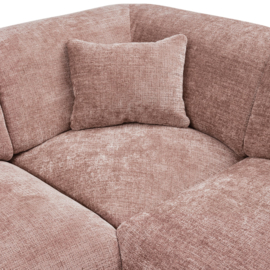 375074-T | Cloud hoekbank links - geweven chenille taupe/roze | WOOOD