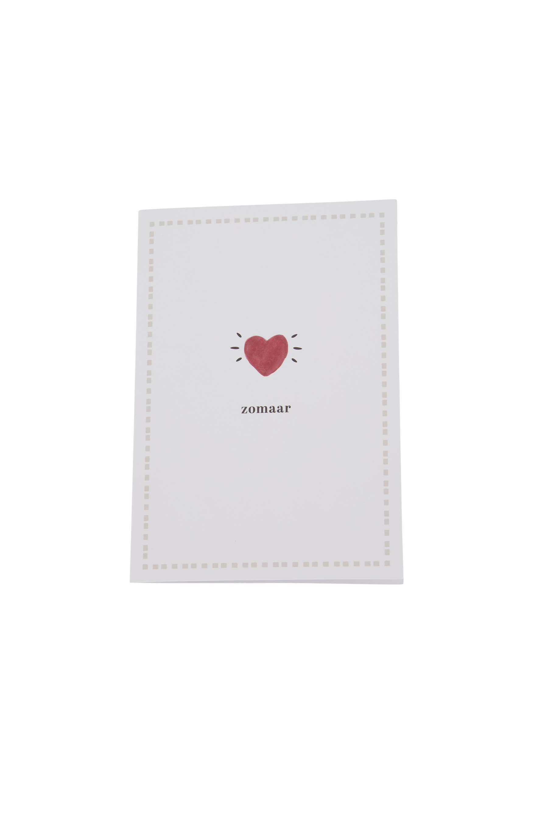 Wenskaart zomaar - wit/rood | Zusss