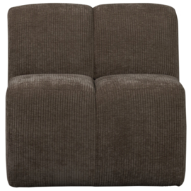 377519-B | Mojo eetbank met rugleuning 84cm - ribstof bruin | WOOOD