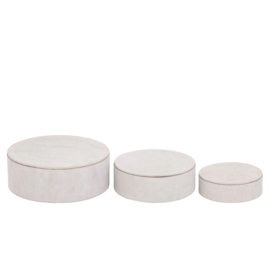 736589 | Saria suede storages boxes set of 3 - beige | PTMD 