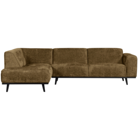 378652-BR | Statement hoekbank links - structure velvet brass | WOOOD