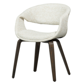 377505-NB | Yossi eetkamerstoel - naturel met houten poot donkerbruin | WOOOD
