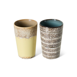 KST0264 | 70s ceramics: tea mugs, dolce (set of 2) | HKliving - Eind oktober verwacht!
