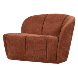 377518-R | Mojo 2-zits bankje (links of rechts) - ribstof roestbruin | WOOOD