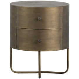 801189-B | Glossy rond kastje - metaal antique brass | BePureHome